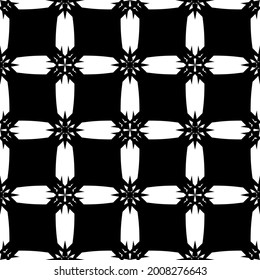 Patrón sin foco en el estilo Art Nouveau. Patrón de malla. Patrón geométrico complejo. Patrón blanco sobre fondo negro. Para la decoración de tejidos, papel, tapiz y embalaje.