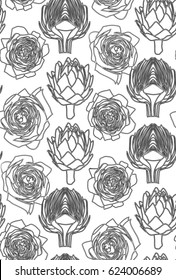 Seamless pattern with the artichoke symbol.