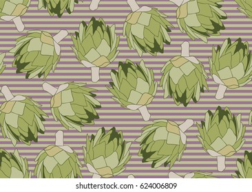 Seamless pattern with the artichoke symbol.