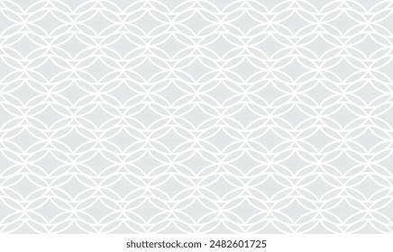 Seamless pattern with artistic floral ornamental lines. Flourish geometric minimal retro backdrop. Lines petals. Good for fabric, textile, wallpaper or package background design