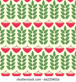 Seamless pattern with ashberry. vector illustration