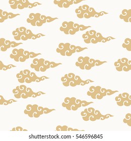 Seamless Pattern Of Asian Cloud  Illustration