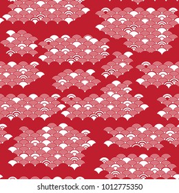 Seamless pattern with Asian elements.Traditional Asian wave pattern background. Chinese background.Vector Illustration.
