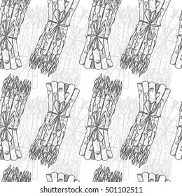 Seamless pattern with asparagus. Vector illustration for your design