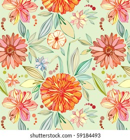 seamless pattern with asters