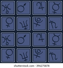 Seamless pattern with astrology symbols planets for your design