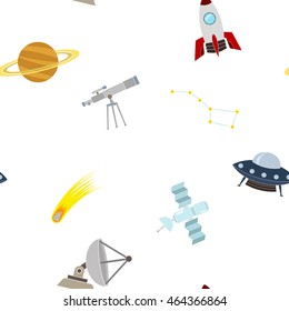 Seamless pattern with astronomy and space icons for your design