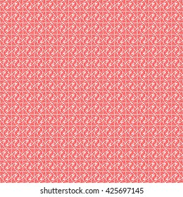 Seamless pattern with asymmetric geometric ornament. Red geometrical figures abstract background. Abstract repeated squares and triangles wallpaper. Vector illustration