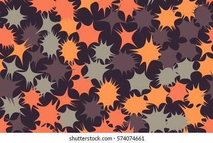 Seamless pattern. Asymmetric star. Chaos of colors. Fashion camouflage.