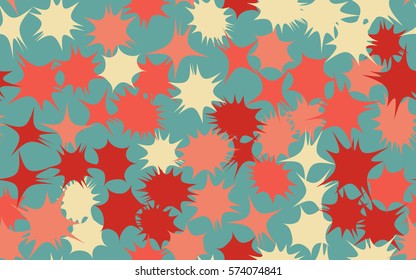 Seamless pattern. Asymmetric star. Chaos of colors. Fashion camouflage.