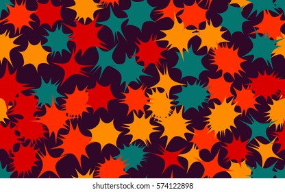 Seamless pattern. Asymmetric star. Chaos of colors. Fashion camouflage.