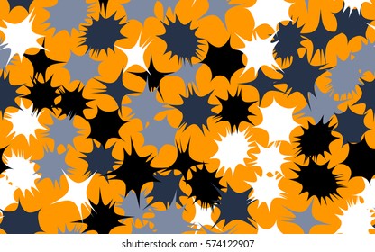Seamless pattern. Asymmetric star. Chaos of colors. Fashion camouflage.