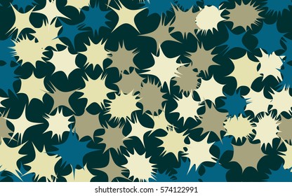 Seamless pattern. Asymmetric star. Chaos of colors. Fashion camouflage.
