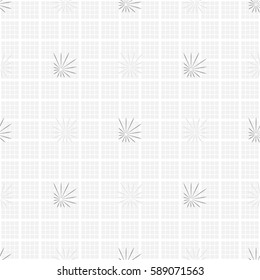 Seamless pattern. Asymmetric star. Checkered background. Grey tones.