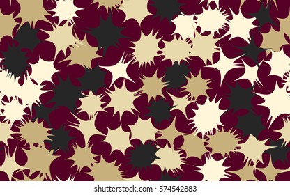 Seamless pattern. Asymmetric stars. Chaos of colors. Fashion camouflage.