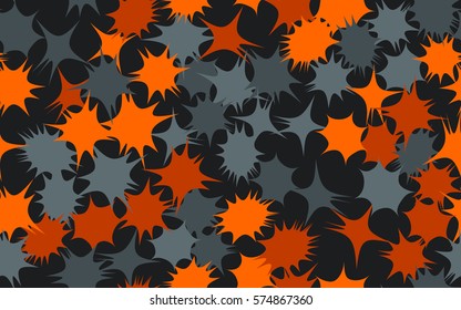 Seamless pattern. Asymmetric stars. Chaos of colors. Fashion camouflage.