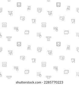 Seamless pattern with atm icon on white background. Included the icons as money, credit card, banking, loan, finance, credit, deposit, income, payment and design elements And Other Elements.