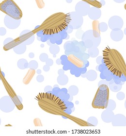 Seamless pattern with attributes and detals for sauna bath. Vector illustration.