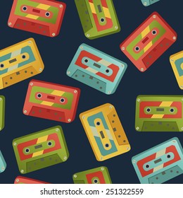 seamless pattern audio cassettes - illustration