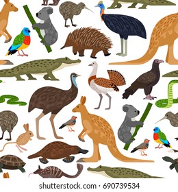 Seamless pattern with Australian animals