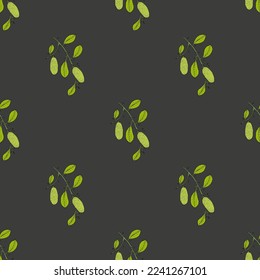 Seamless pattern with Australian finger lime (Citrus australasica, edible and medicinal plant. Vector illustration