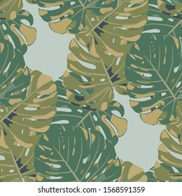 Seamless Pattern with Australian Jungle. Modern Colorful Texture with Tropical Leaves for Fabric, Textile, Linen. Vector Tropical Pattern.