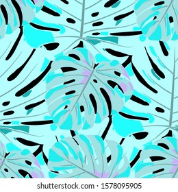 Seamless Pattern with Australian Jungle. Vintage Colorful Texture with Tropical Leaves for Paper, Wallpaper, Textile. Vector Tropical Pattern.