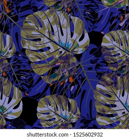 Seamless Pattern with Australian Rainforest. Modern Colorful Texture with Tropical Leaves for Fabric, Wallpaper, Textile. Vector Tropical Pattern.