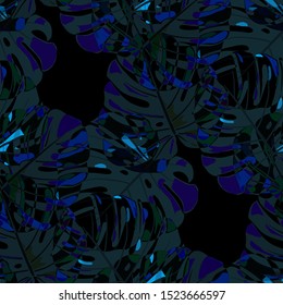 Seamless Pattern with Australian Rainforest. Retro Colorful Texture with Tropical Leaves for Fabric, Textile, Linen. Vector Tropical Pattern.