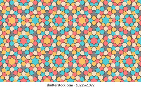 Seamless pattern in authentic arabian style. Color watches control. Vector illustration