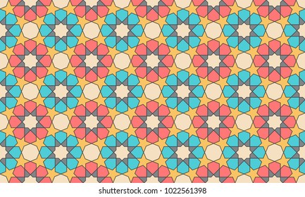 Seamless pattern in authentic arabian style. Color watches control. Vector illustration