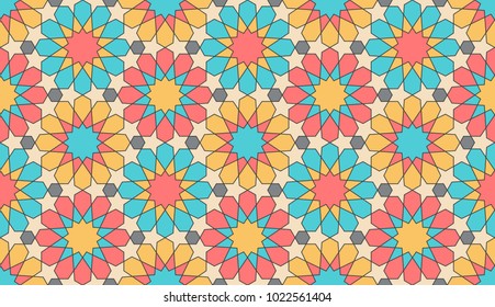 Seamless pattern in authentic arabian style. Color watches control. Vector illustration