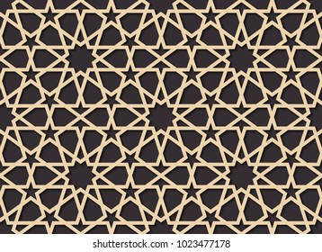 Seamless pattern in authentic arabian style. Color watches control. Vector illustration