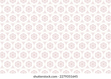 Patrón sin foco en el auténtico estilo japonés. Ilustración geométrica vectorial. Patrón de pétalos de flores de cerezo.