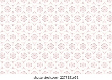 Nahtlose Muster im authentischen japanischen Stil. Geometrische Vektorgrafik. Kirschblütenmuster