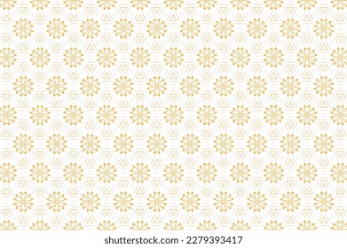 Seamless pattern in authentic japanese style. Vector Geometric illustration. Cherry blossom petals pattern.