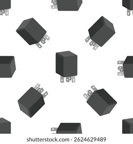 Seamless pattern of automotive electromagnetic relays ensuring current flow in electrical circuits, a key component in vehicle electronics