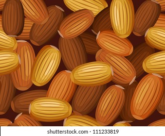 Seamless pattern with autumn acorns. Vector EPS 8.