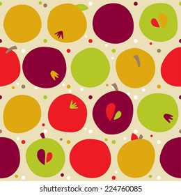 seamless pattern of autumn apple. Harvest background and Thanks giving dinner. eps 8