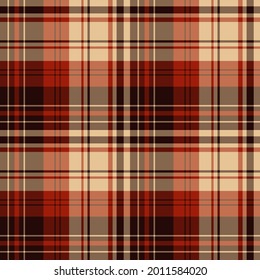 Nahtlose Muster in den Farben Herbst Braun und Orange für Plaid, Stoff, Textilien, Kleidung, Tischdecken und andere Dinge. Vektorbild. 