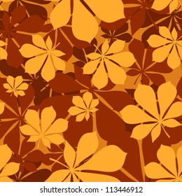 Seamless pattern with autumn chestnut leaves. Vector illustration.