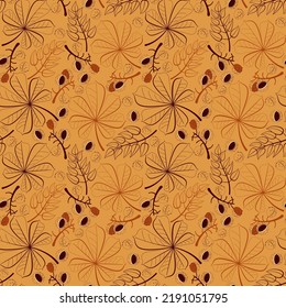 seamless pattern with autumn chestnuts