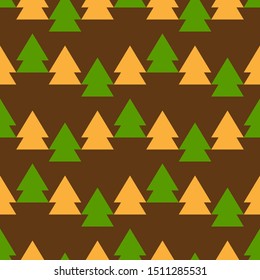 seamless pattern of autumn and christmas trees