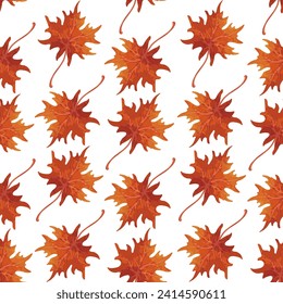 Seamless pattern with autumn colorful leaves.Vector graphics.