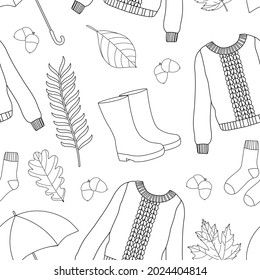 Seamless pattern autumn coloring vector illustration