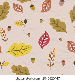 Seamless pattern in autumn colors from collection with piglet. Good for wallpaper and textile.