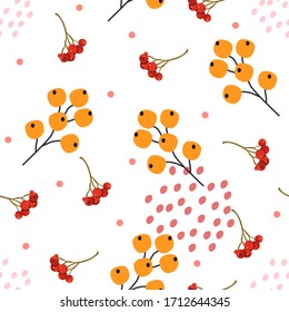 Seamless Pattern with Autumn Elements Illustrations. Good for printing, wrapping, textile, fabric and Etc