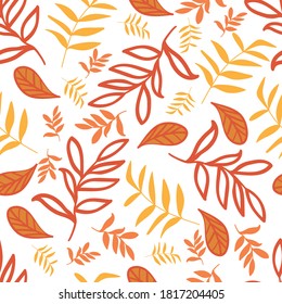 Seamless Pattern With Autumn Elements Illustrations. Good for print, textile, wrapping, fabric, cover, pillow, and etc
