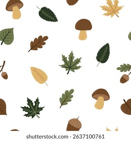 Seamless pattern with autumn elements. Vector illustration