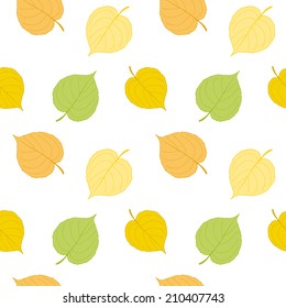 Seamless pattern of autumn falling leaves. Vector eps 10.